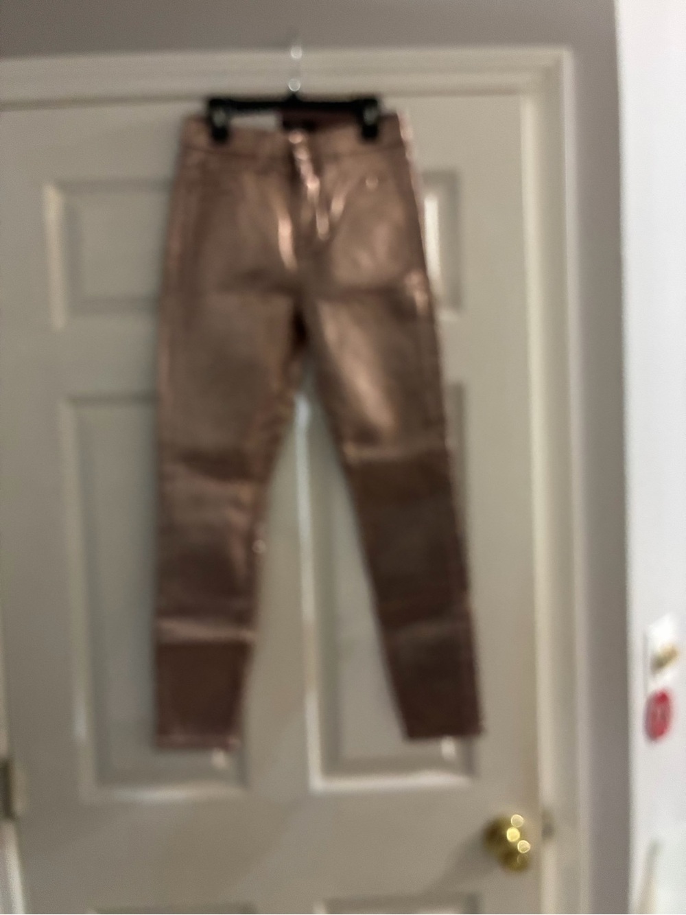 7 For All Mankind Metallic Rose Skinny Jeans